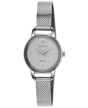image of Citizen Women-s Quartz Stainless Steel Mesh Bracelet Watch 26mm