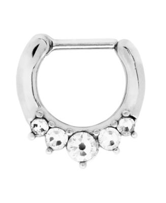 Rhona Sutton Bodifine Stainless Steel Crystal Septum Clicker - Macy's