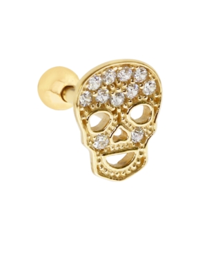 image of Bodifine 10K Gold Cz Skull Tragus