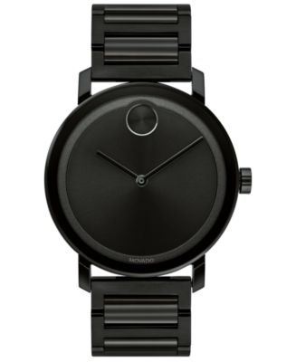 Movado Men's Swiss BOLD Black Stainless Steel Bracelet Watch 40mm - Macy's