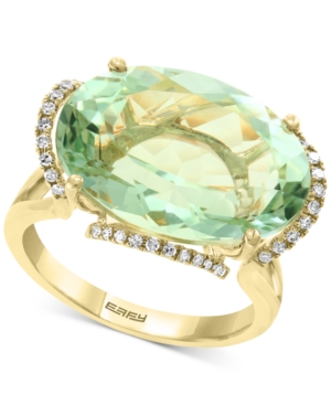 image of Effy Prasiolite(12-7/8 ct. t.w.) & Diamond (1/8 ct. t.w.) Statement Ring in 14k Gold