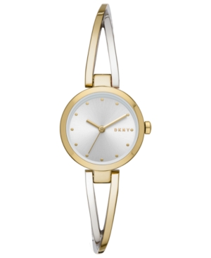image of Dkny Women-s Crosswalk Two-Tone Stainless Steel Bangle Bracelet Watch 26mm