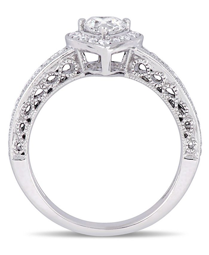 Macy's Certified Diamond (1/2 ct. t.w.) HeartShape Halo Engagement