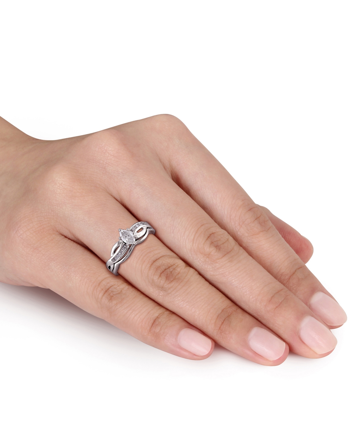 Certified Diamond (1/2 ct. t.w.) Marquise-Shape Bridal Set in 14k- White Gold