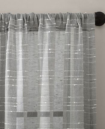 Clean Window - Textured Slub Stripe Anti-Dust Curtain Panel Collection
