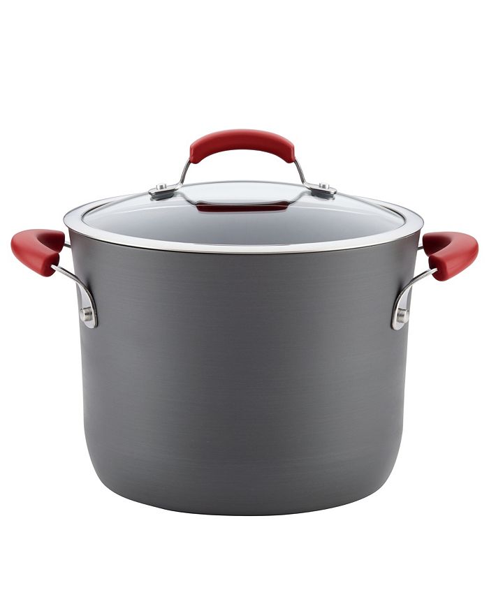 Rachael Ray 10-Qt. Hard-Anodized Non-Stick Stockpot & Lid - Macy's