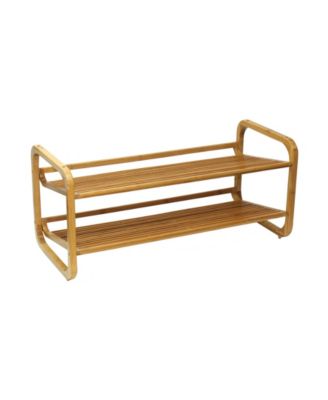  2 Tier Bamboo Shoe Rack, Rounded