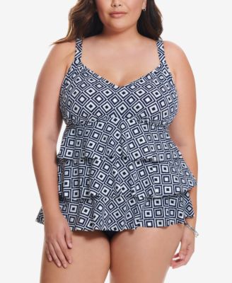 macys plus swim