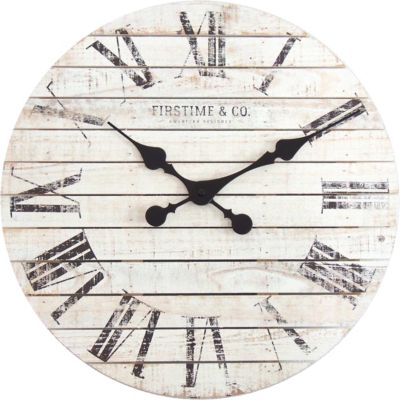 18 Shiplap Wall Clock FirsTime /& Co White,New Edition