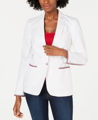 Tommy Hilfiger - Printed Stripe-Trim Blazer, Created for Macys