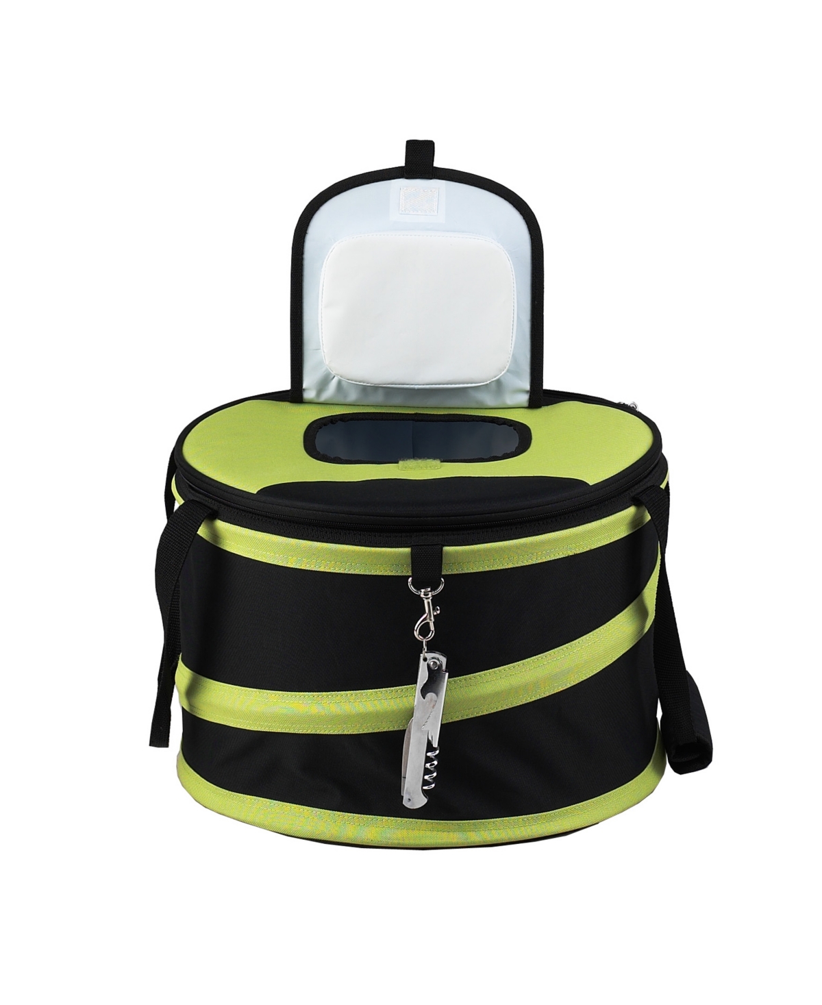 Picnic at Ascot 24 Can Collapsible Cooler with Clip-on Corkscrew - Leak Proof