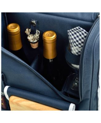 Bordeaux Insulated Wine and Cheese Tote - Glass Wine Glasses