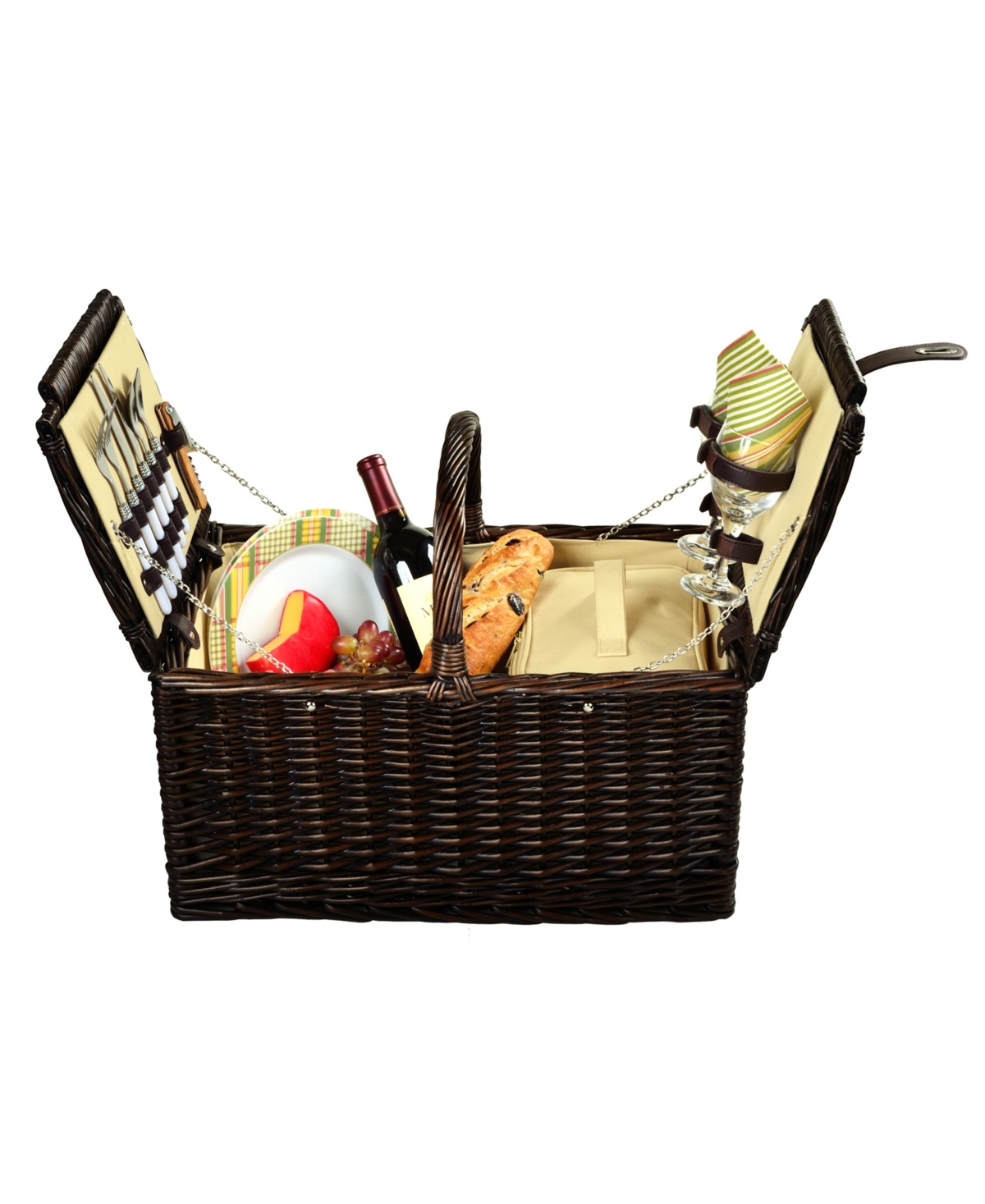 Surrey Willow Picnic Basket with Service for 2 - Orange