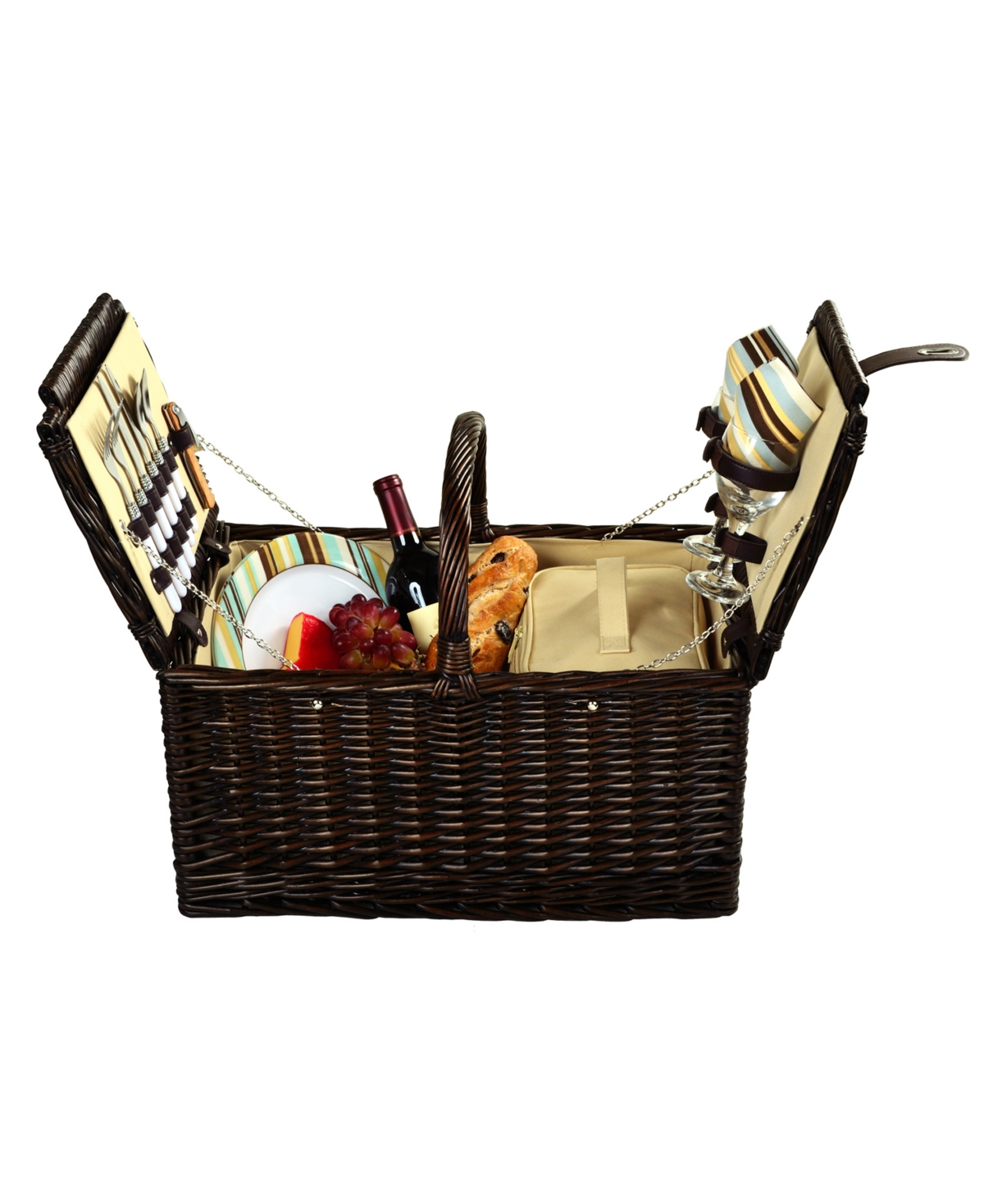 Surrey Willow Picnic Basket with Service for 2 - Orange