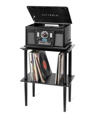 Innovative Technology Victrola Wooden Stand with Record Holder