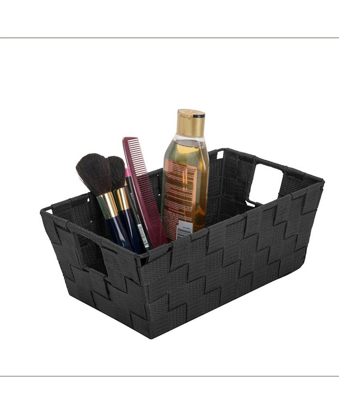 Simplify Small Woven Storage Shelf Bin in Black Macy's