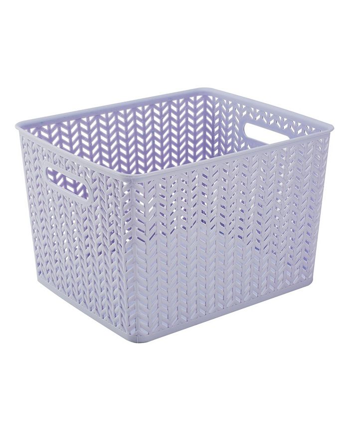 Simplify Large Herringbone Storage Bin in Lilac Macy's