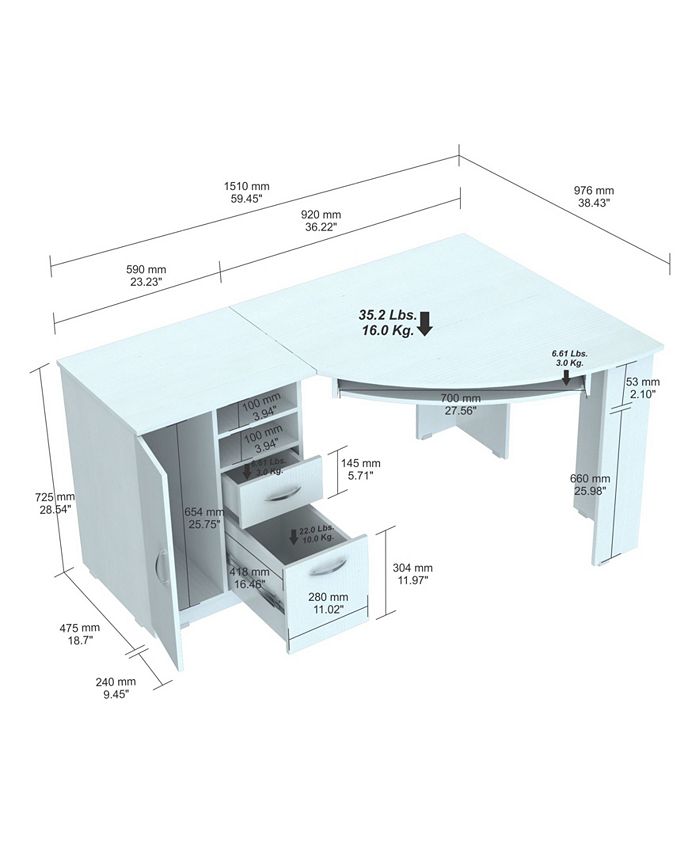 Inval America Corner Computer Desk Macy's