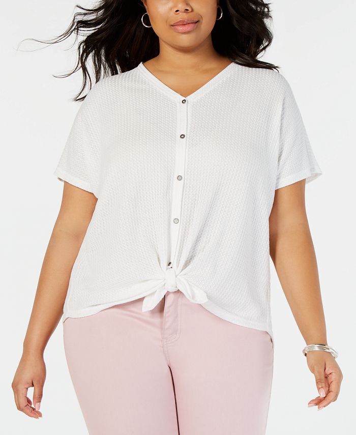 Style & Co Plus Size Button Up Top, Created for Macy's - Macy's