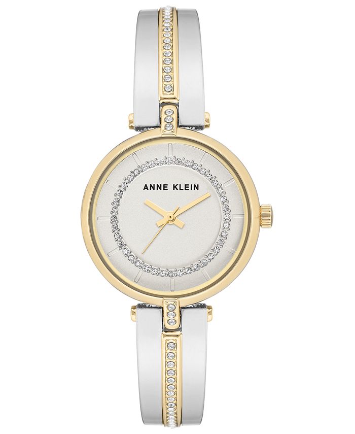 Montre Bracelet Anne Klein Pour Femme - Cadran Argenté Avec Chiffres Romains - Étanche 30m - Style élégant Et Intemporel