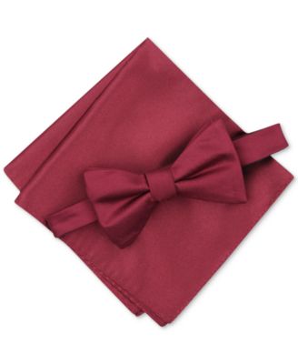Men's Solid Texture Pocket Square and Bowtie, Created for Macy's