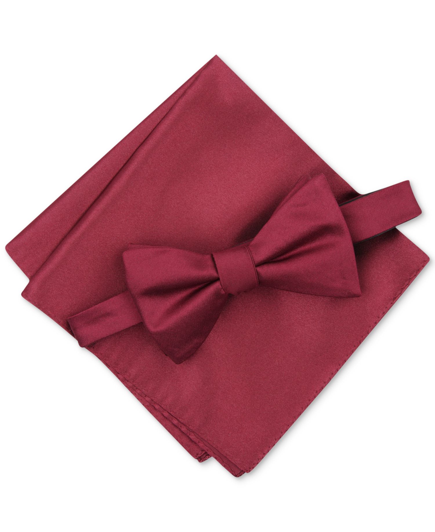 Men's Solid Texture Pocket Square and Bowtie