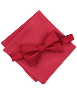 Men's Solid Texture Pocket Square and Bowtie, Created for Macy's