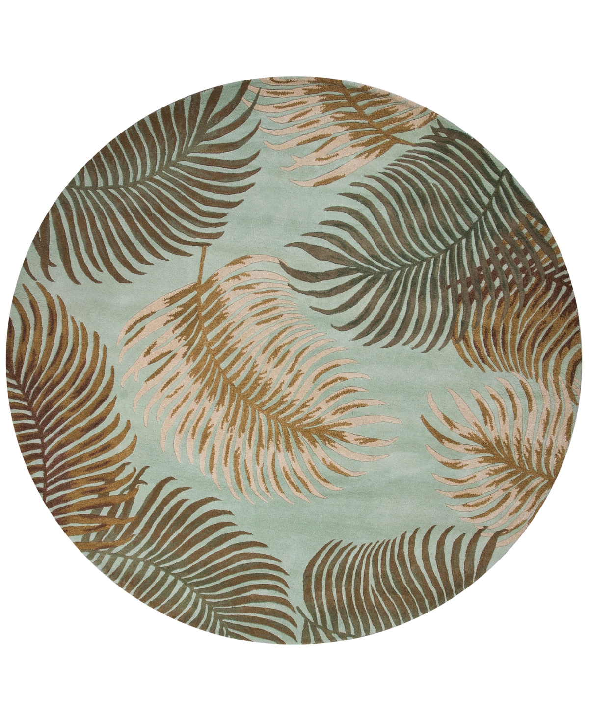 Kas Havana Fern View 7'6in Round Area Rug - Aqua
