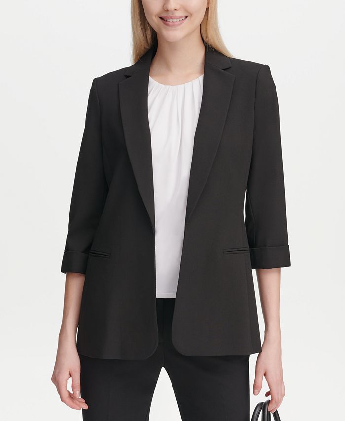 Calvin Klein Open-Front Blazer & Reviews - Jackets & Blazers - Women -  Macy's