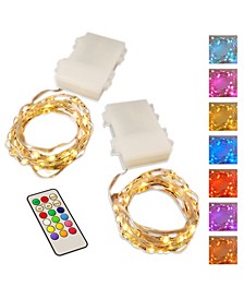 Lumabase Set of 2, 100 All Colored Mini String Lights with Remote Control