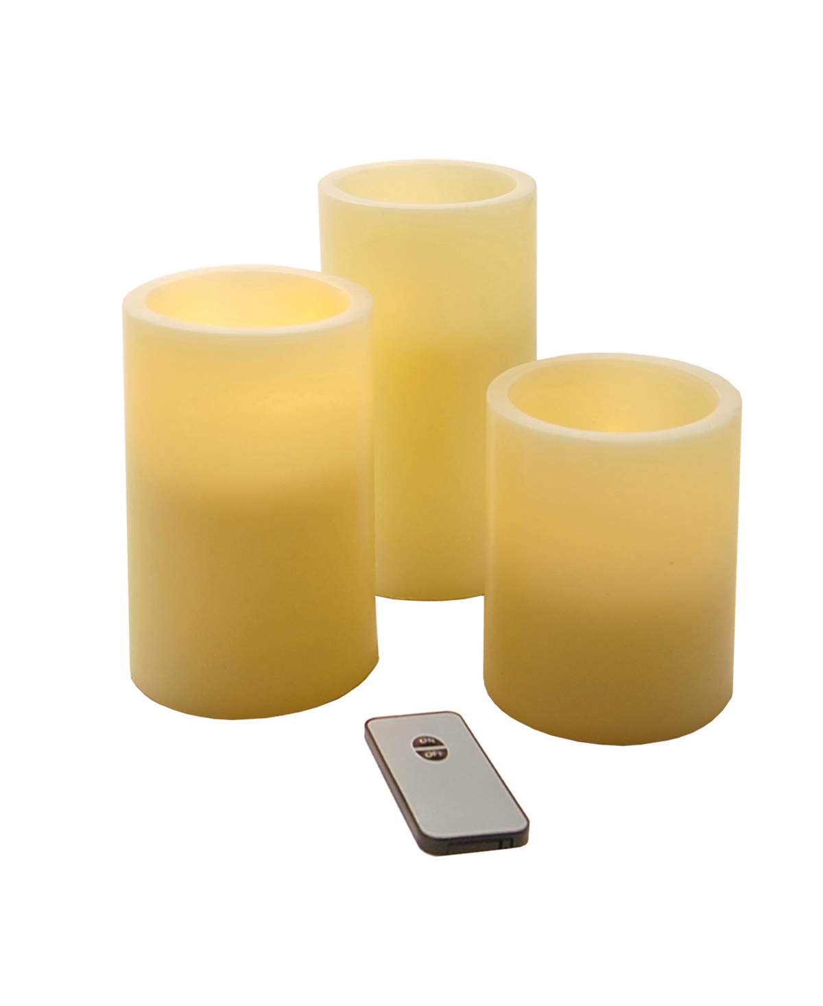 Jh Specialties Inc/lumabase Lumabase Set Of 3 Flickering Led Candles With Remote Control In Natural