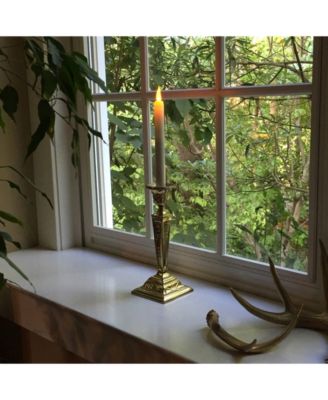 Lumabase Set of 4 Flickering Amber Taper Candles