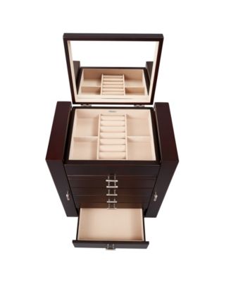 Geneva Upright Wooden Jewelry Box