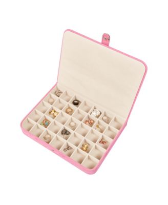 Cameron Plush Fabric Jewelry Box with Thirty-Five Sections