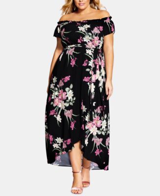 City Chic Trendy Plus Size Lady Floral Maxi Dress - Macy's