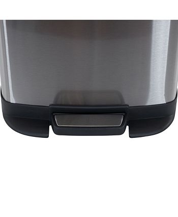 Household Essentials - Stainless Steel 8L Saxony Rectangle Trash Can