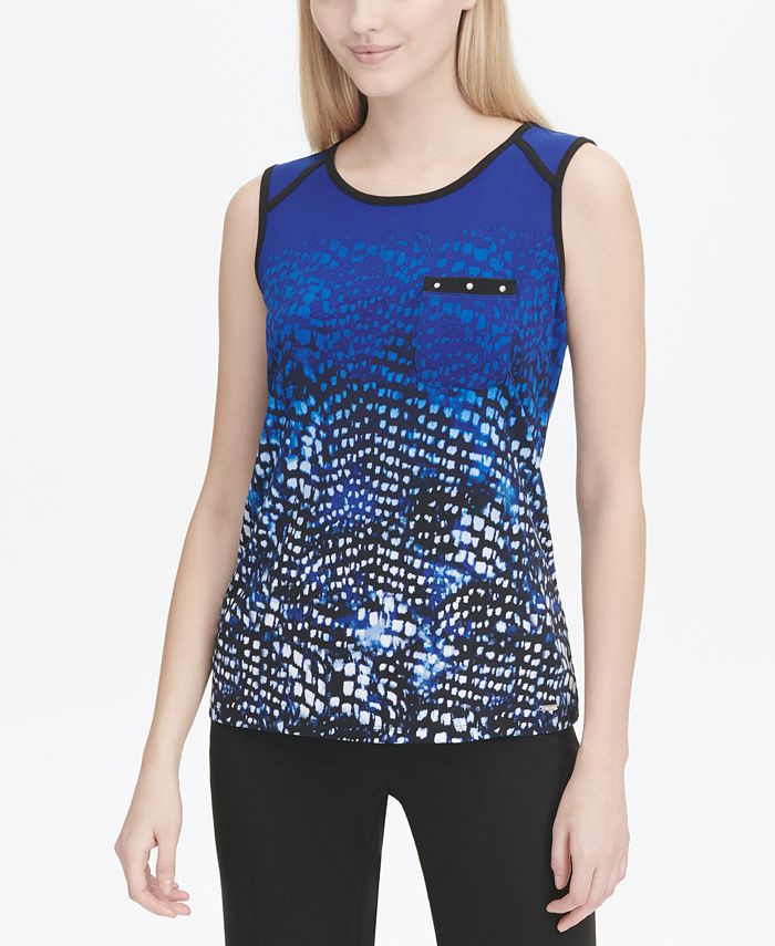 Calvin Klein Plaid Shell - Macy's