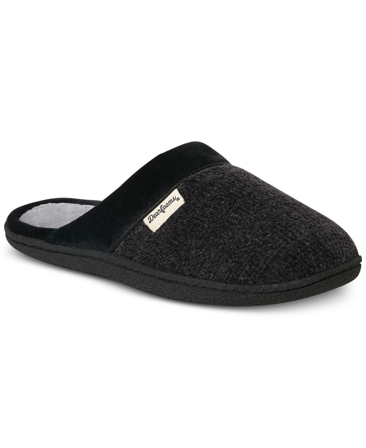 Women's Samantha Chenille Closed Toe Scuff Slippers - Black