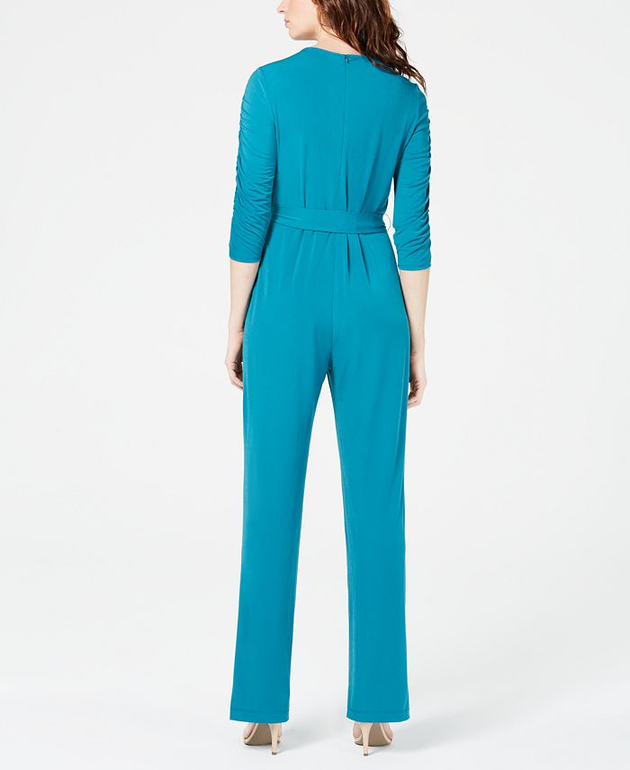 NY Collection Women's Belted Jumpsuit Black Size Petite Small main image 1