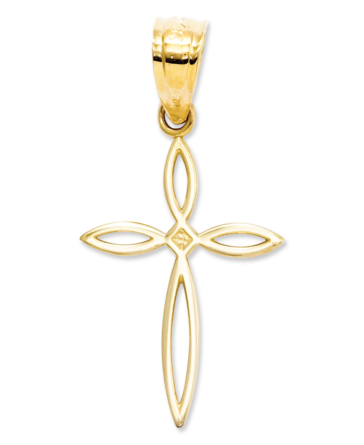 14k Gold Charm, Passion Cross Charm