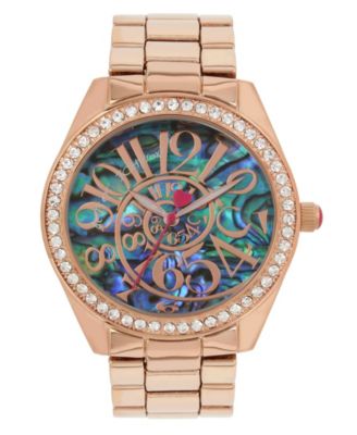 Betsey Johnson Abalone Optical Swirl Dial Bracelet Watch - Macy's