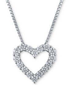 Diamond Heart Pendant Necklace (1-1/2 ct. t.w.) in 14k White Gold