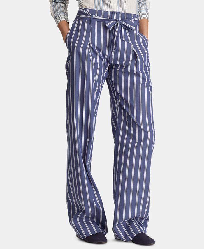 Lauren Ralph Lauren Striped Lightweight Cotton Pants - Macy's