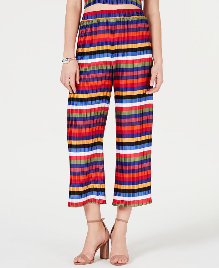 Lucy Paris Aurora Rainbow Pleated Crop Pants - Macy's