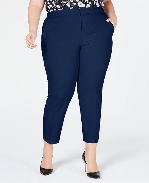 Bar Iii Trendy Plus Size Slim Leg Ankle Dress Pants Created For