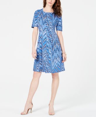 NY Collection - Petite Printed Fit & Flare Dress