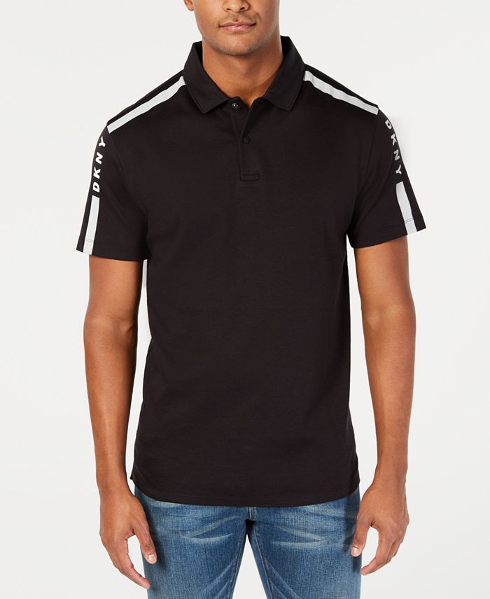 DKNY Men's StripeSleeve Logo Graphic Polo Shirt Macy's