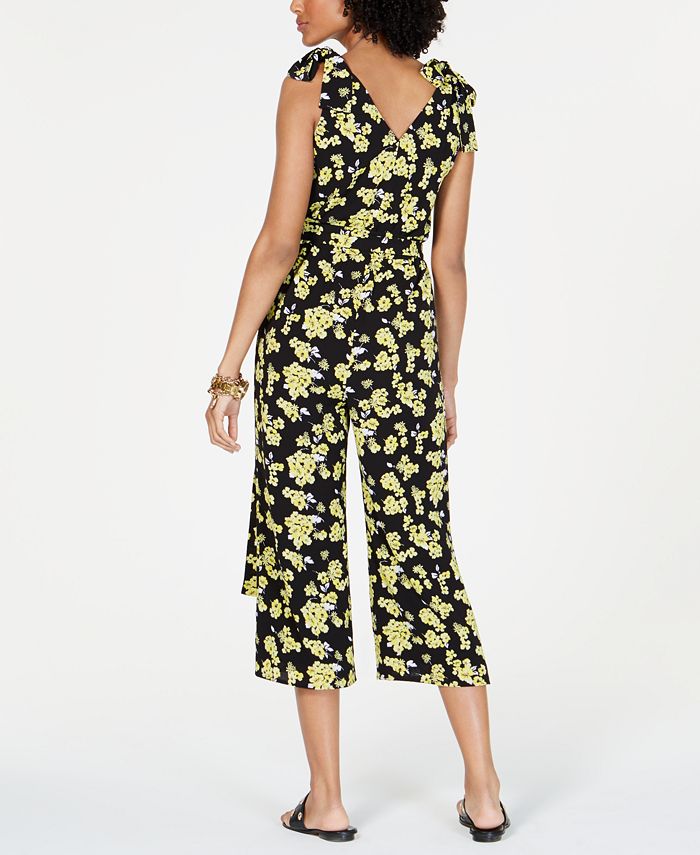 Michael Kors Floral-Print Belted Jumpsuit - Macy's