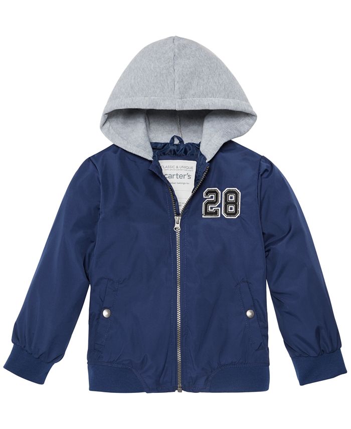 Carter s Toddler Little Boys Layered Look Hooded Varsity Jacket