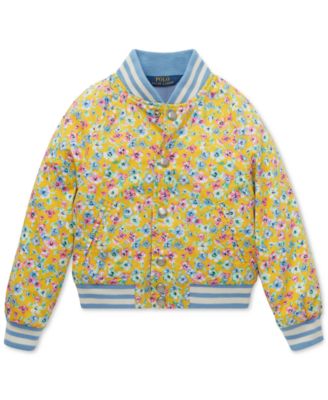 Polo Ralph Lauren - Little Girls Floral-Print Cotton Baseball Jacket
